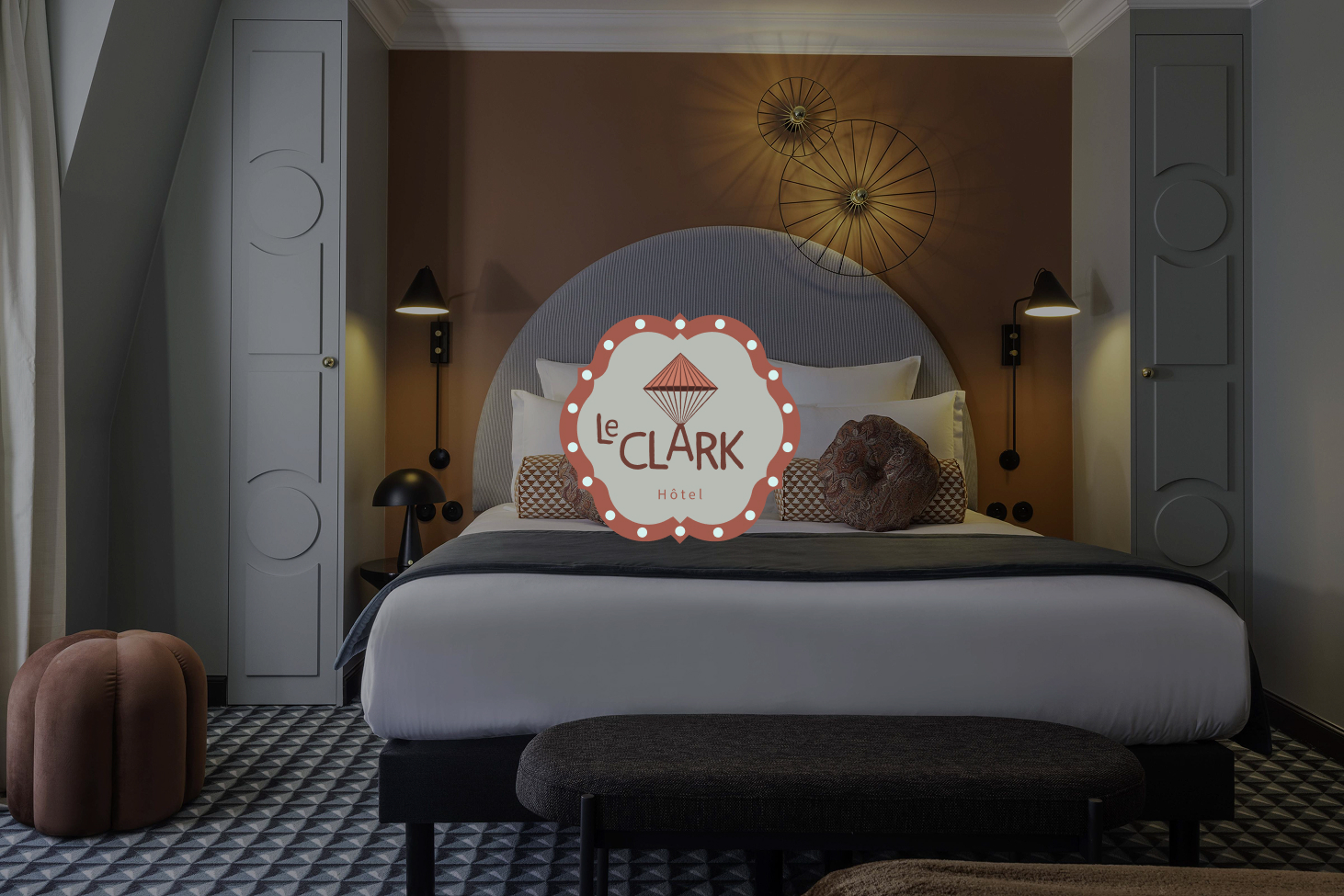 Le Clark hotel website and branding